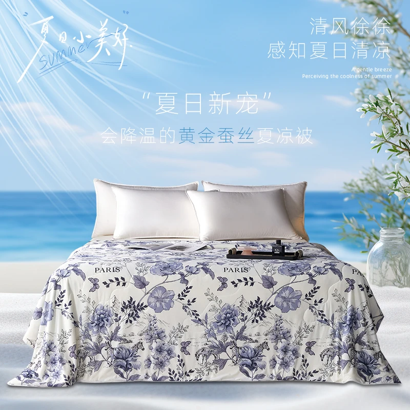 蚕丝被商场专供高端黄金蚕丝夏凉被3斤（送高奢礼盒30天试睡）DD