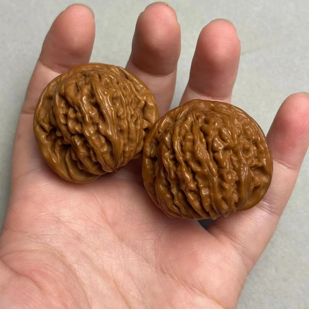 打底核桃文玩一对42-44mm狮子头四座楼文玩核桃鹰嘴核桃