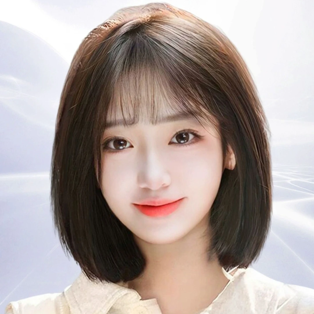 30cm仿真大头皮新款波波头全真发全头套时尚轻盈透气减龄