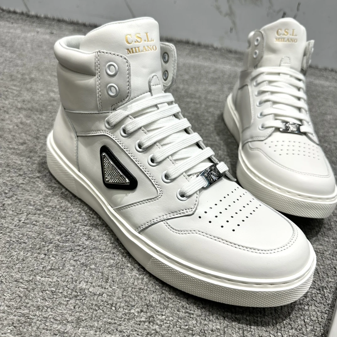 41【木木米米高帮鞋子】新款男士真皮休闲鞋舒适时尚安脚2206