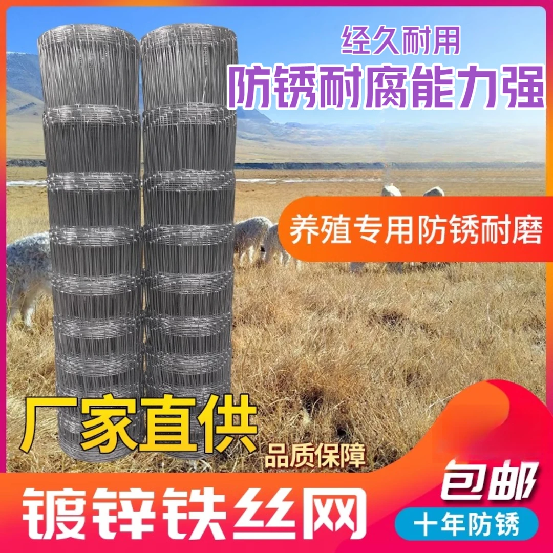 圈地养殖网围栏防护网加粗热镀锌防锈铁丝网拦牛羊养殖网果园围栏