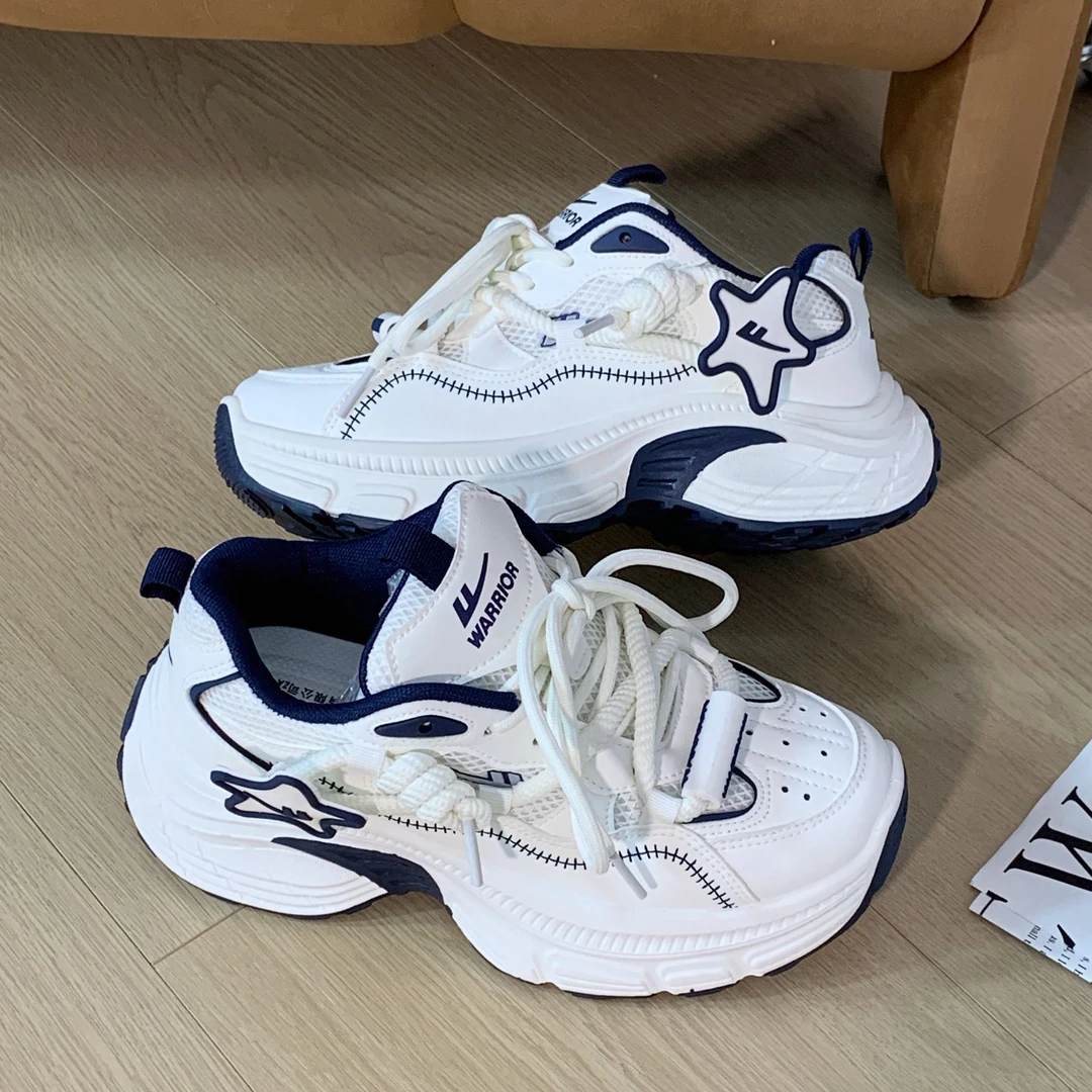 Warrior/回力星星老爹鞋女款厚底女款休闲透气百搭chic鞋子女鞋