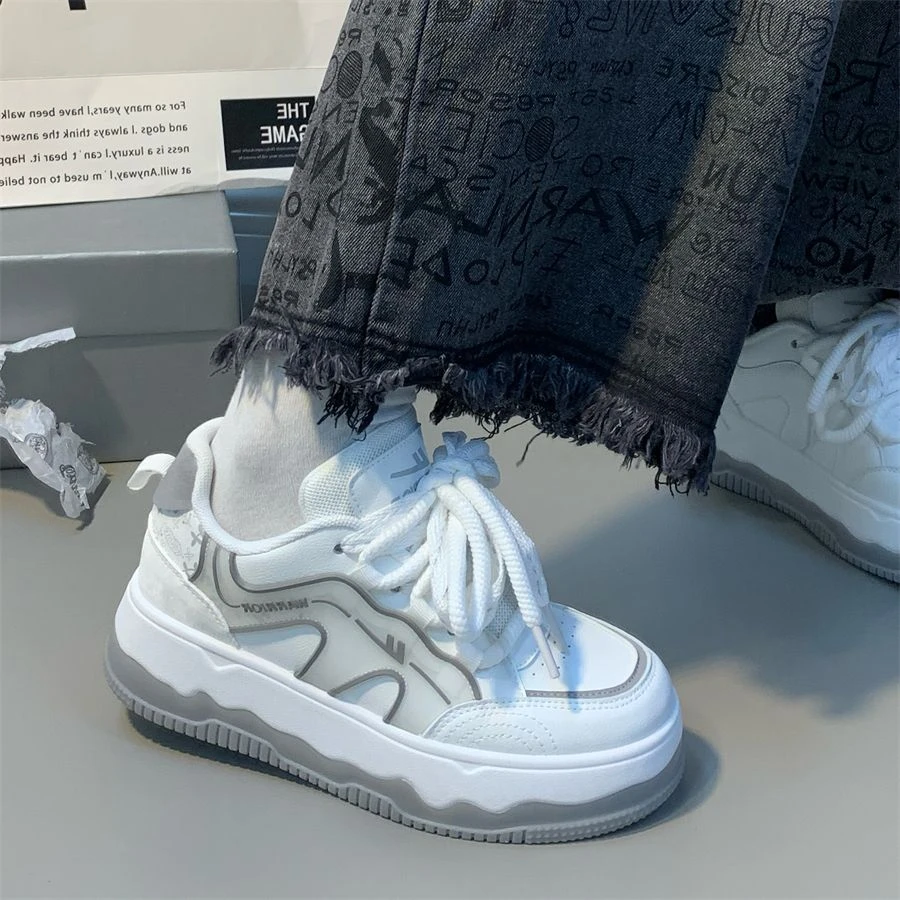 Warrior/回力厚底大头板鞋女款透气休闲百搭原创小个子增高小白鞋