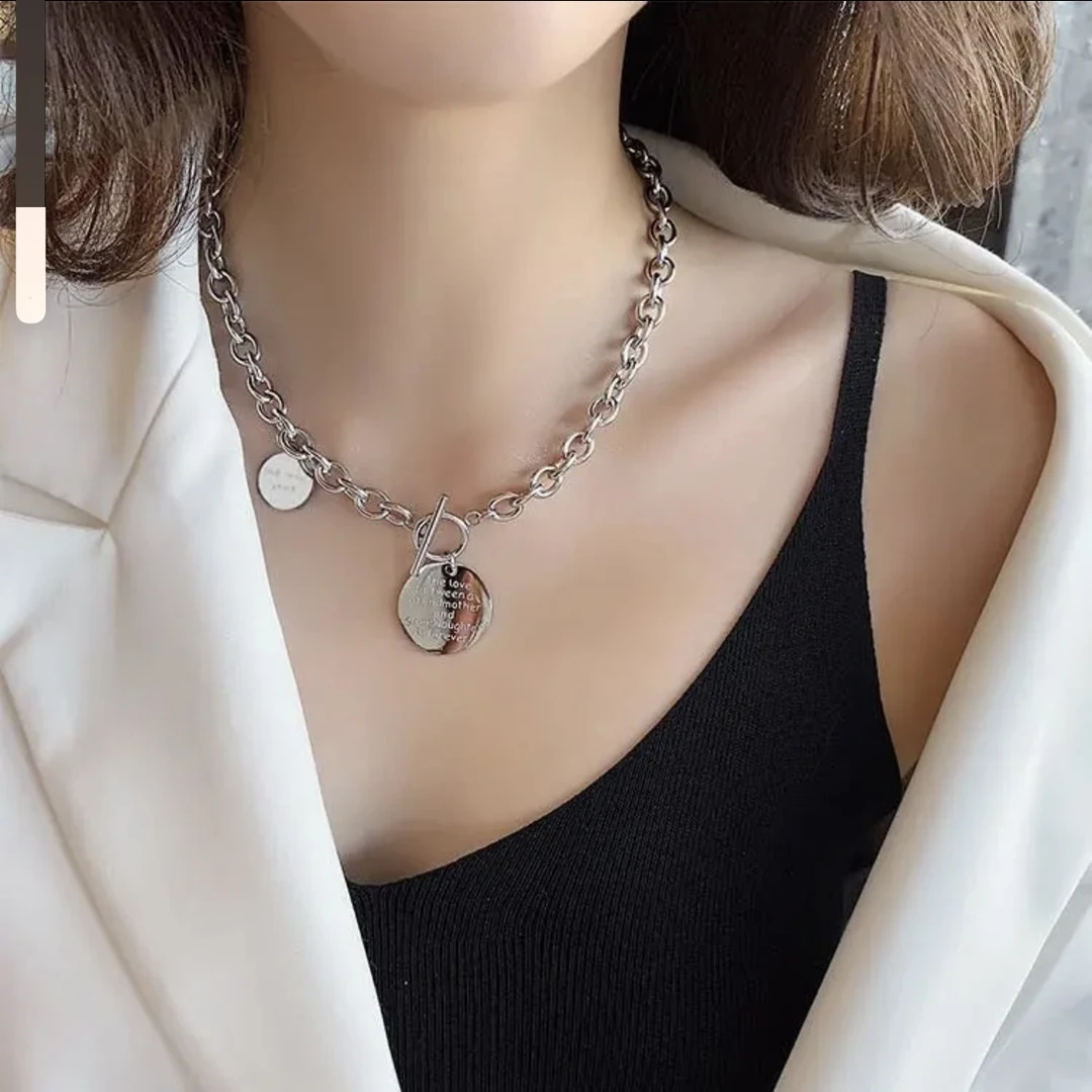 钛钢项链 钛钢链女百搭新款颈链嘻哈风不掉色锁骨链ins毛衣链配饰