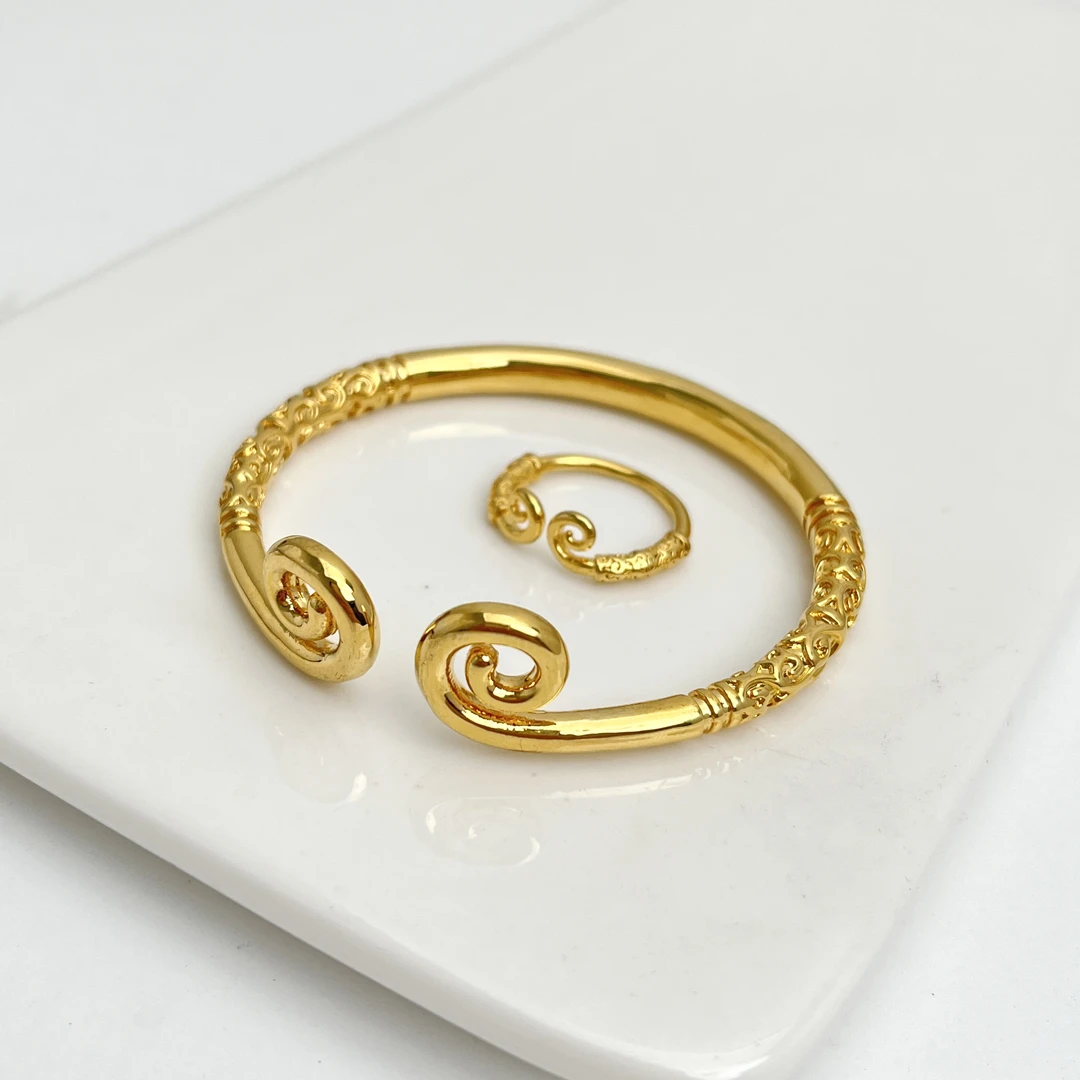 铜合金手镯 黑神话悟空手镯金色紧箍咒手镯戒指复古开口个性配饰