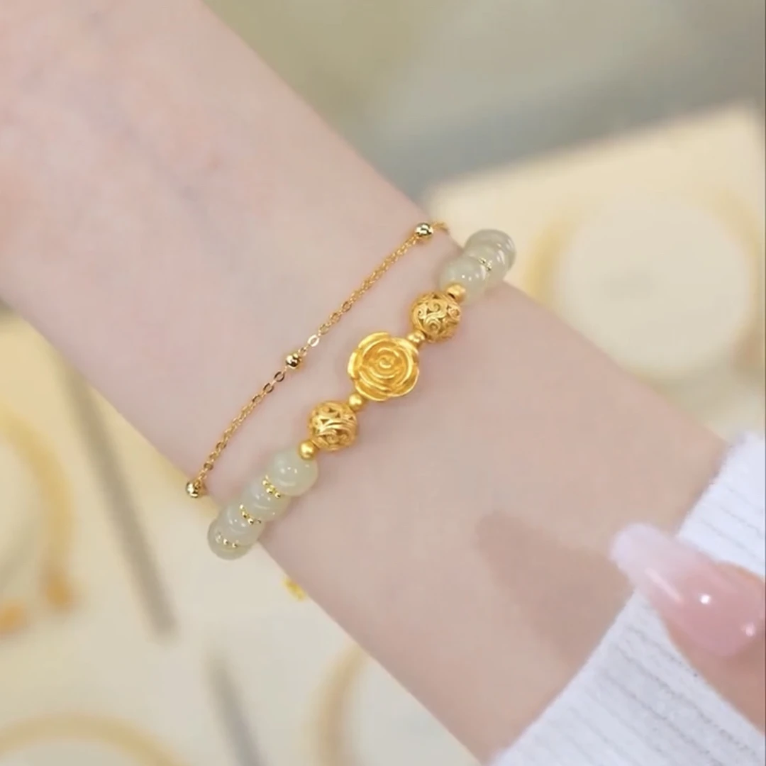 玫瑰花手链女款小众手饰气质轻奢手串饰品情人节礼物