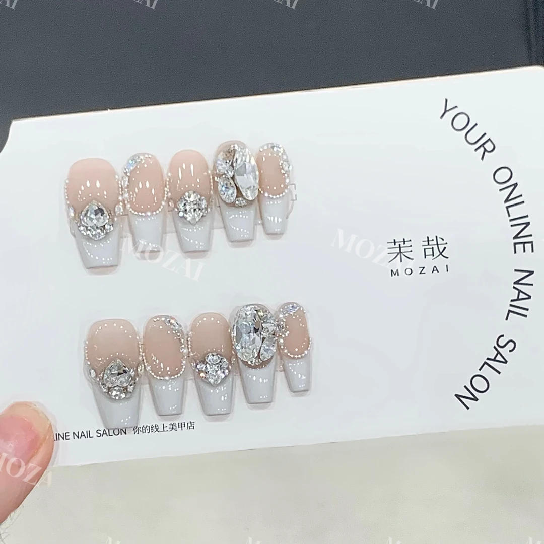 茉哉H【白昼】纯手工定制美甲拆卸穿戴甲A3149