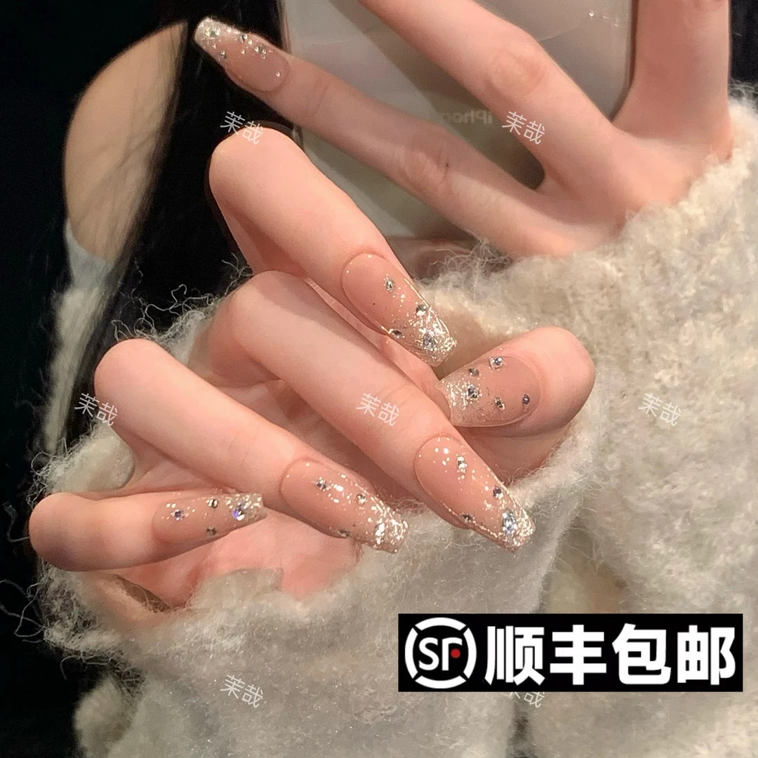 茉哉【时光交叠】纯手工定制美甲拆卸穿戴甲A3260