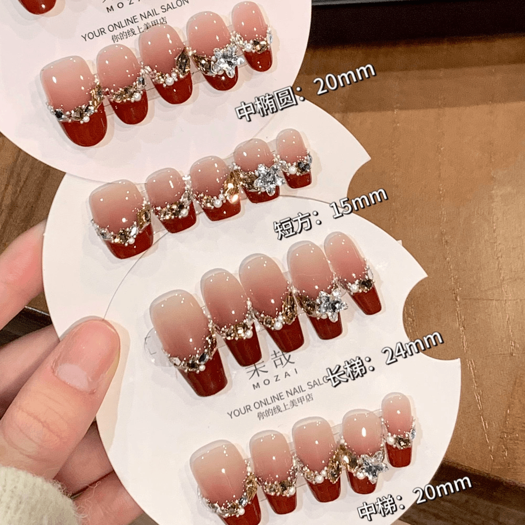 茉哉瑞瑞高定【施家全华/红墙瓦上】纯手工定制美甲拆卸穿戴甲A2903