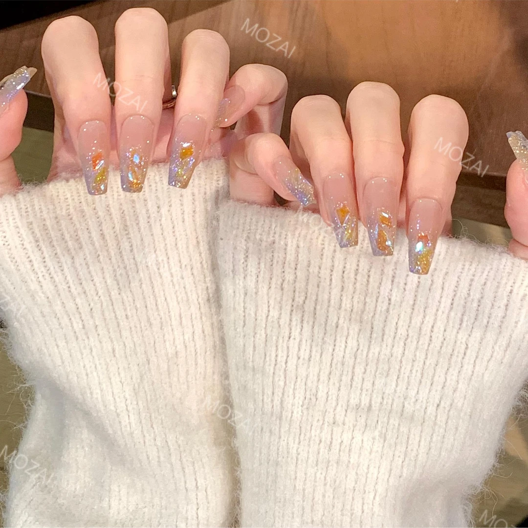 茉哉【紫定行】纯手工定制美甲可拆卸穿戴甲A2239/A2240m