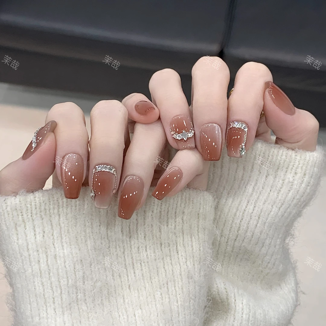 茉哉【微醺】纯手工定制美甲可拆卸穿戴甲A3432