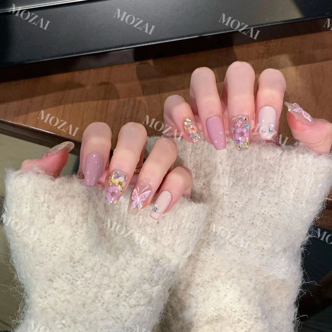 茉哉H【春和景明】纯手工定制美甲可拆卸穿戴甲A2388/A2389