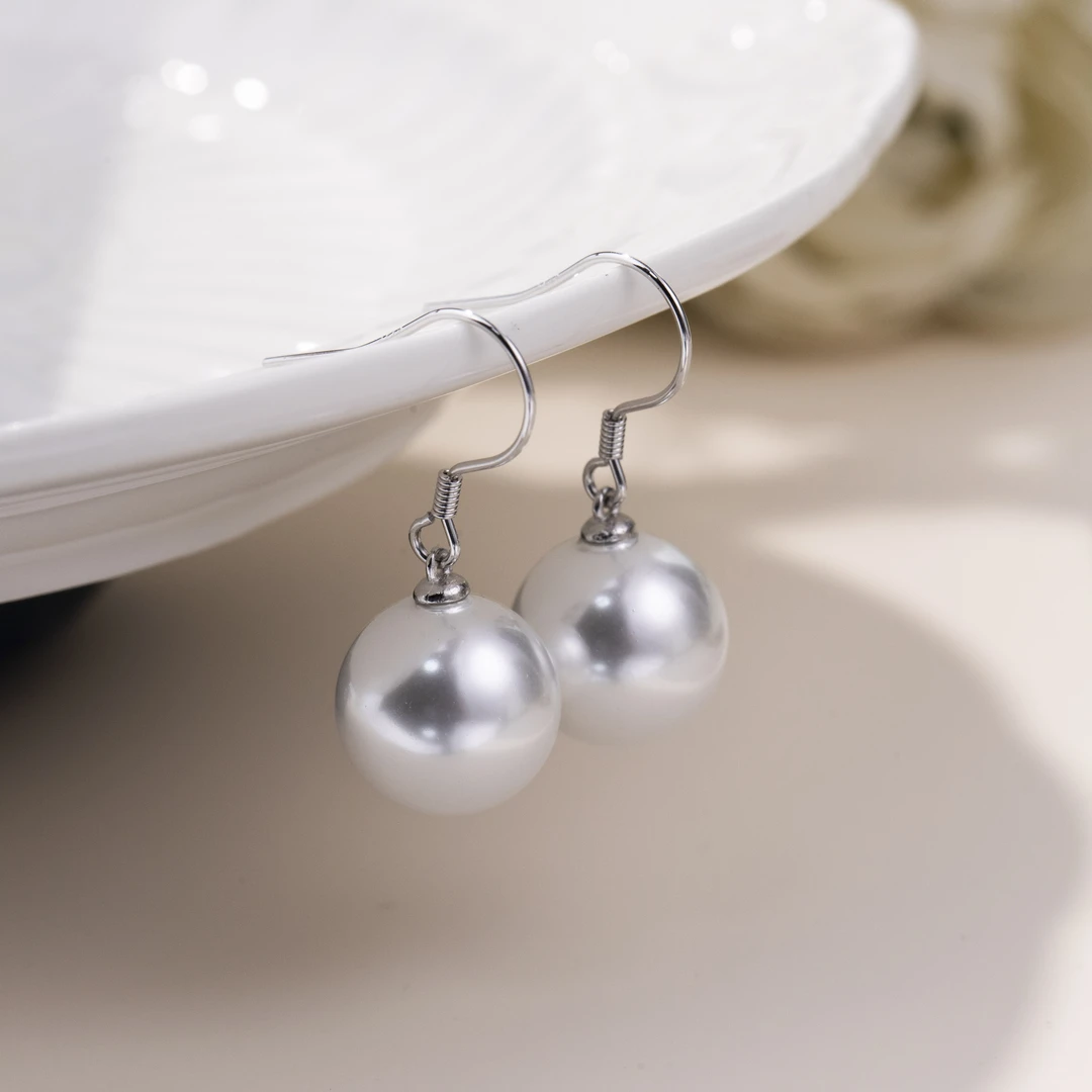 925银耳饰 时尚简约珠珠耳钩百搭韩版简约气质清新精致优雅经典