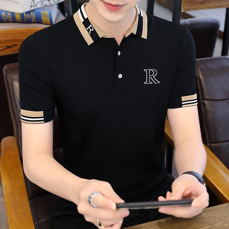 韩版夏季短袖T恤男时尚潮流休闲半袖上衣男士商务百搭翻领POLO衫