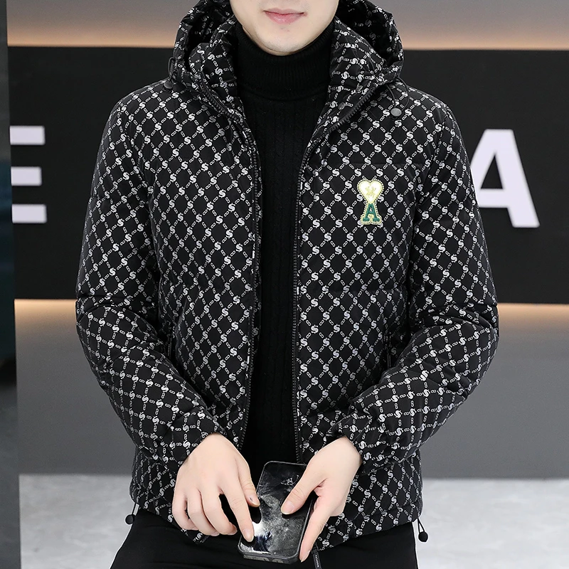 冬季男士棉衣外套2023新款欧货棉服男款时尚连帽棉袄加厚青年冬装