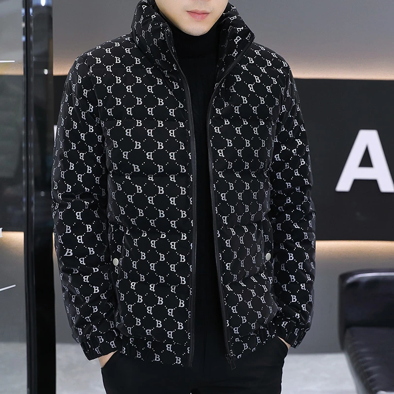 冬季男装棉服时尚韩版男士棉衣加厚保暖修身外套潮牌新款棉服上衣