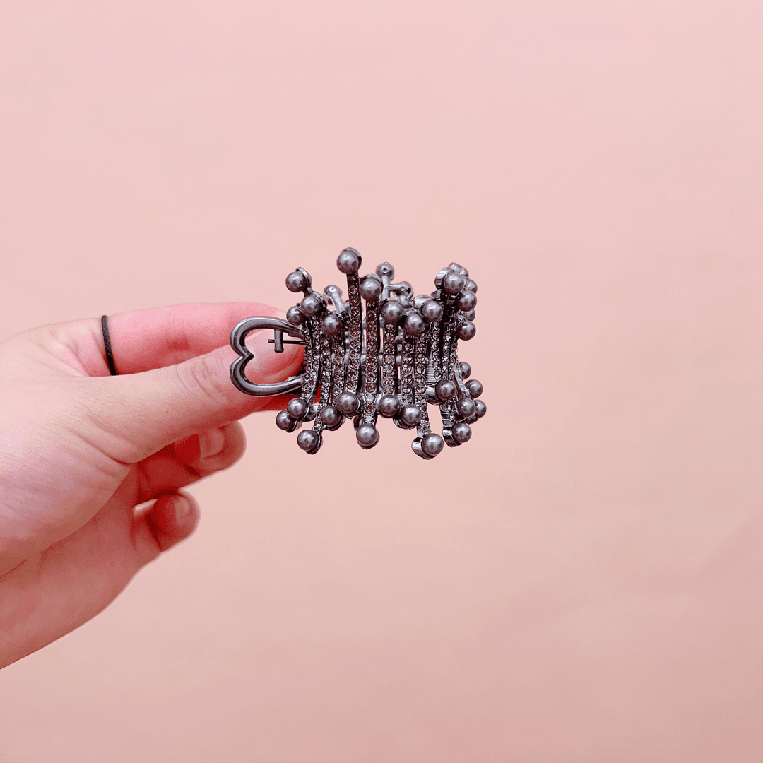 气质时尚黑色轻奢个性重工优雅简约韩版精致素款头饰发饰抓夹2760