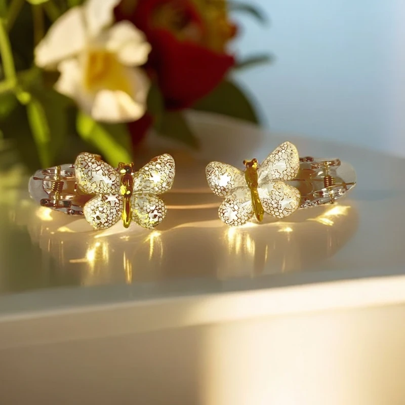 K仿真蝴蝶简约发夹女甜美仙气边夹小号发卡高级感夹子饰2183