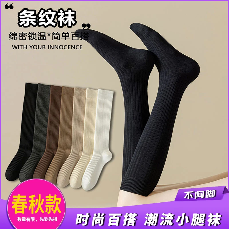 【宠粉福利】舒适高弹小腿袜2025春秋保暖长筒袜运动百搭无骨堆堆袜