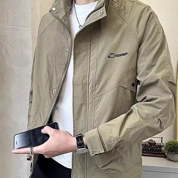 8801春秋户外百搭潮流立领休闲时尚宽松韩版男士外套