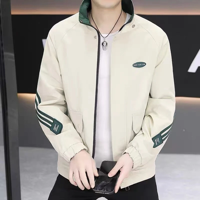 C801春季时尚百搭潮流修身韩版帅气立领休闲男外套