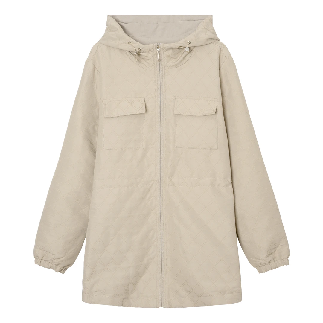 2025新款宽松休闲抽绳收腰中长款大衣棉服外套0877