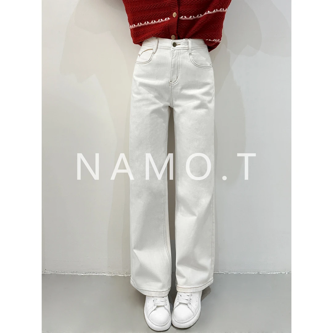 NAMO.T百搭休闲加绒直筒牛仔裤NG109D238