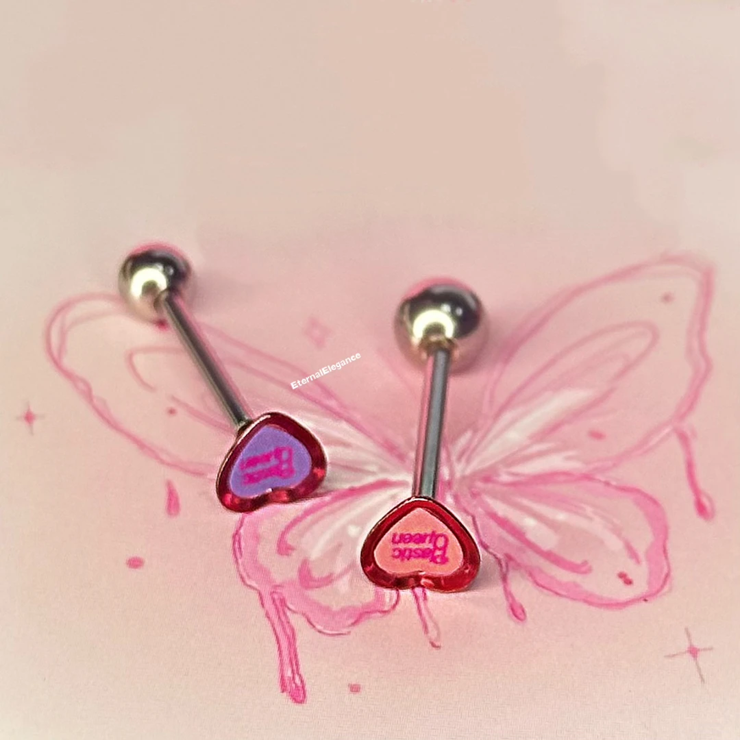 钛钢耳饰 Eternal芭比系列舌钉 医用钛钢外螺纹穿刺饰品