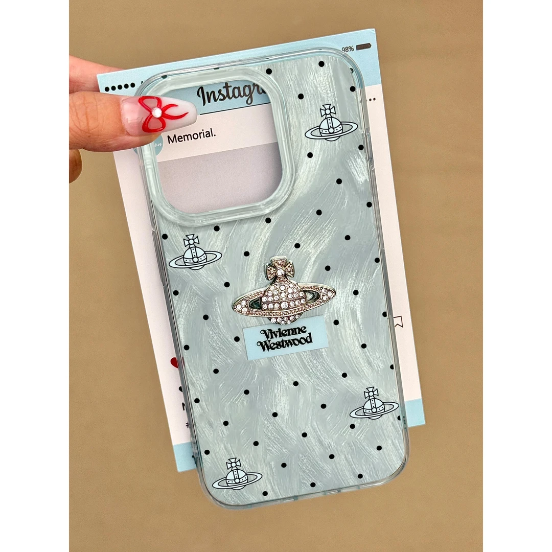 蓝豹纹立体星球iphone15苹果14手机壳13华为vivo小米oppo羽纱壳女