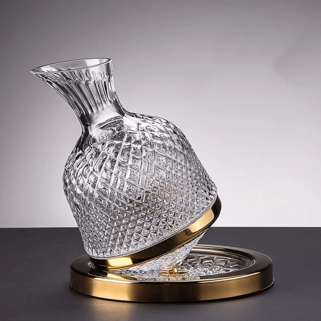 旋转不倒翁陀螺醒酒器红酒分酒器高档奢华家用水晶玻璃红酒醒酒器