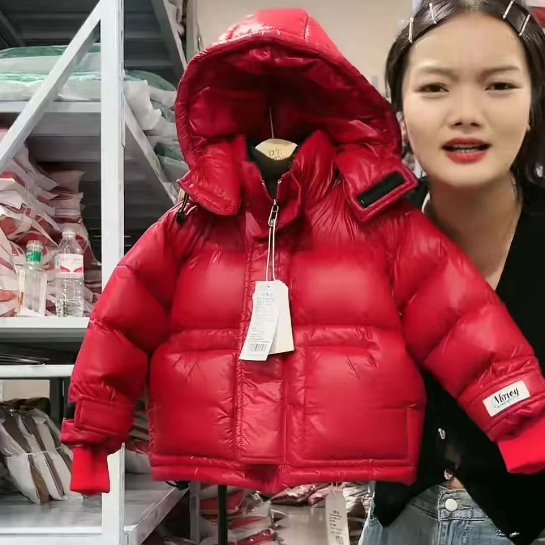 【加厚免洗】男童女童冬季红色羽绒服白鸭绒宝宝儿童冬装拜年服