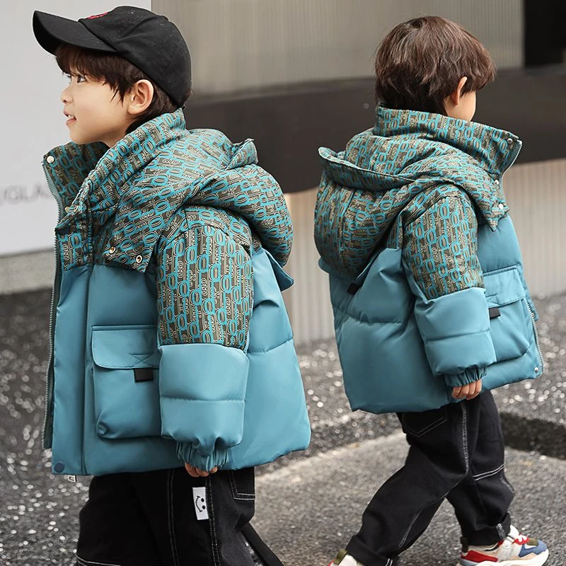 儿童羽绒服男童中长款2023新款男宝宝洋气中小童加厚保暖冬季外套