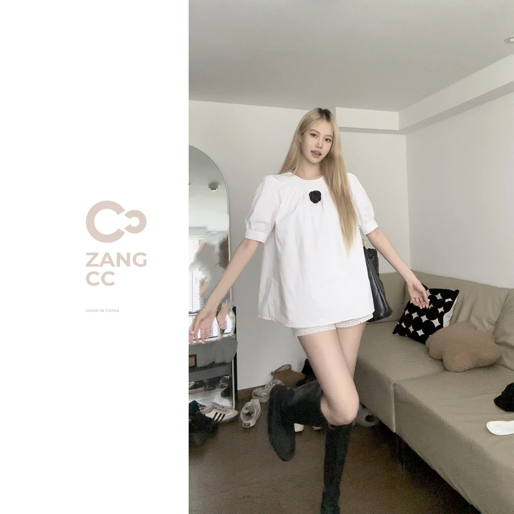 脏兮兮 白玫瑰千金感少女休闲宽松套装