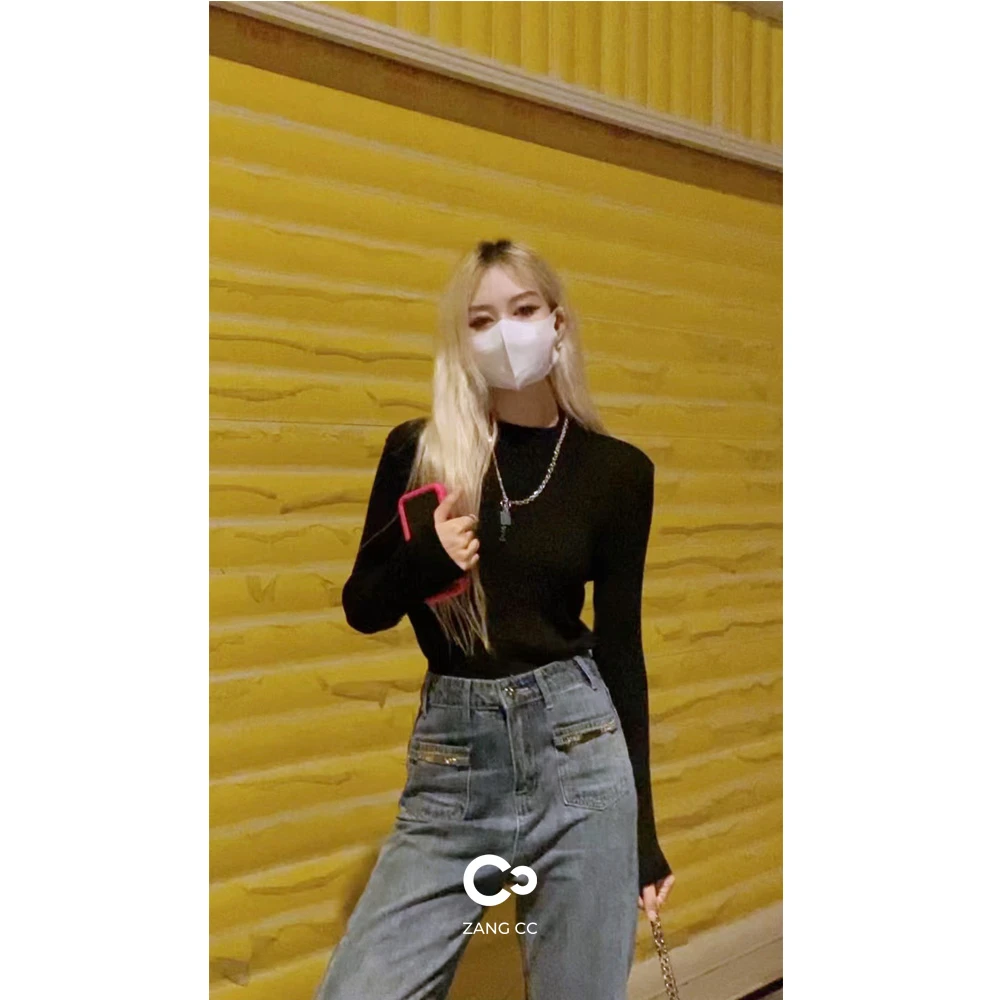 脏兮兮 中领长袖秋冬百搭毛针织打底衫