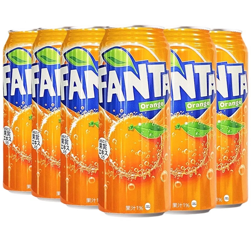 B 芬达日本进口芬达风味饮料铝罐装网红碳酸饮料汽水500ml