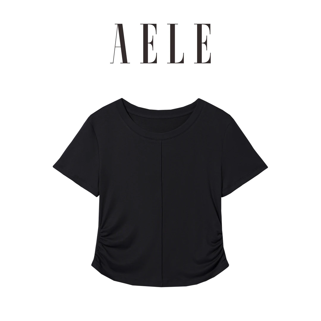 AELET8F2 0319 D 纯色收腰显瘦圆领短袖T