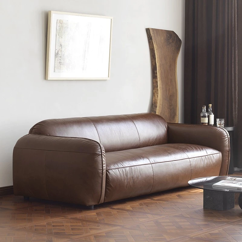 开物里复古工业风真皮沙发设计师轻奢客厅油蜡皮头层牛皮沙发