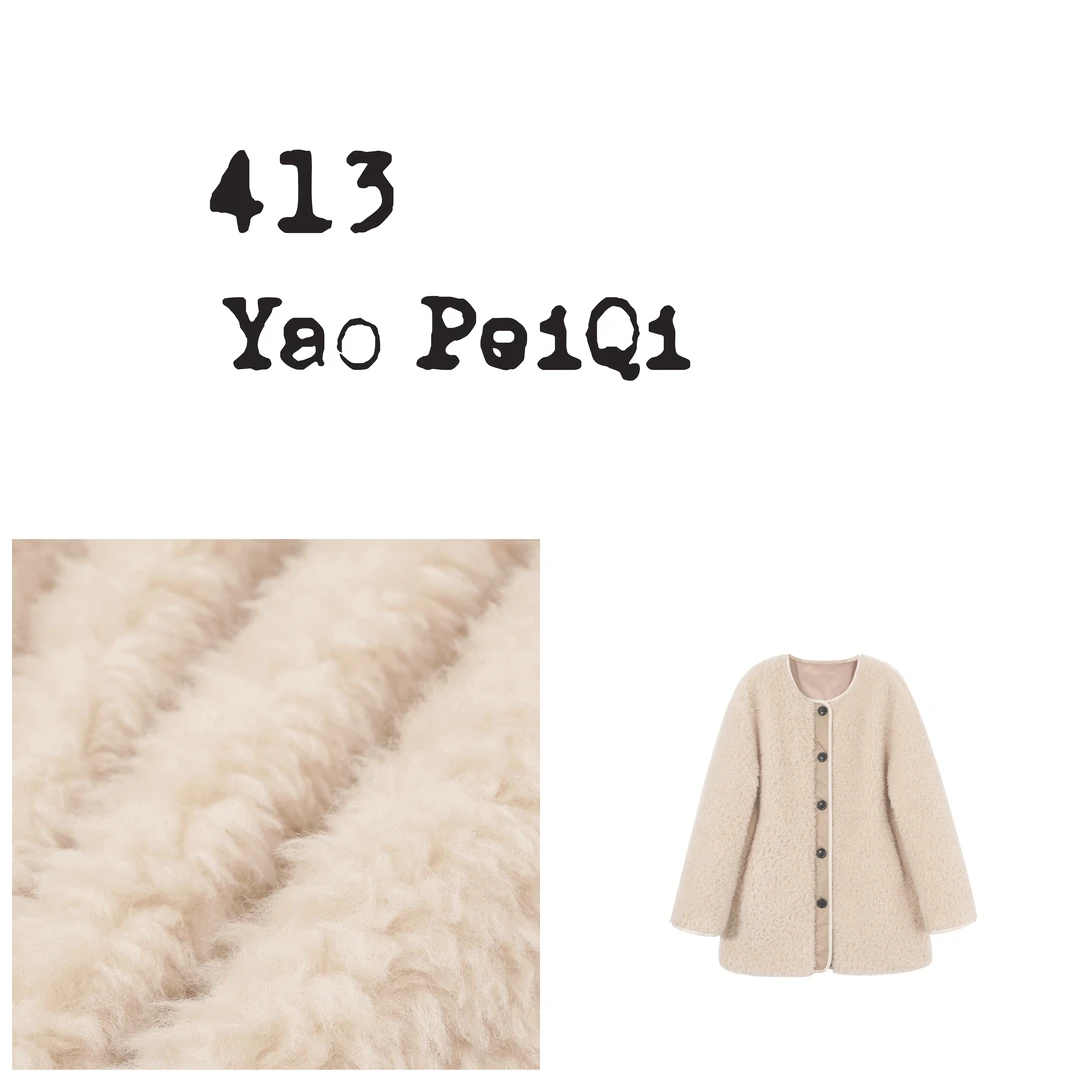 YaoPeiQi 100全羊毛“暖融融”保暖中长宽松外套秋冬LW017