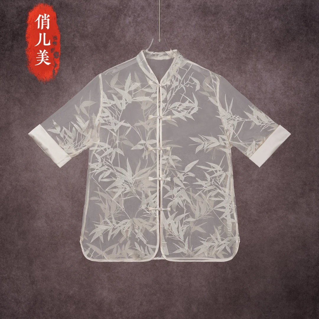 夏季复古新中式镂空中国风上衣----7872