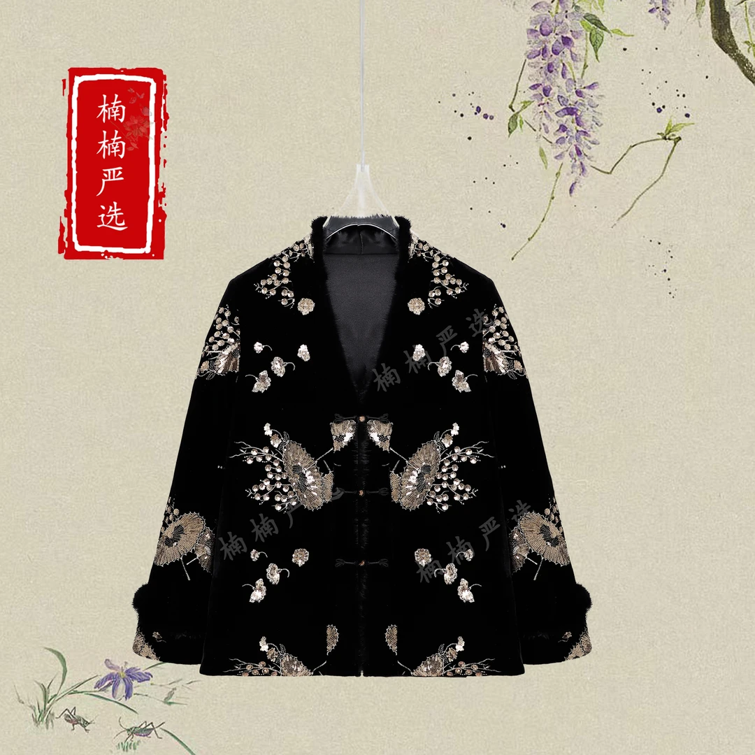 新中式设计【窗含西岭千秋雪，门泊东吴万里船】国风外套----673