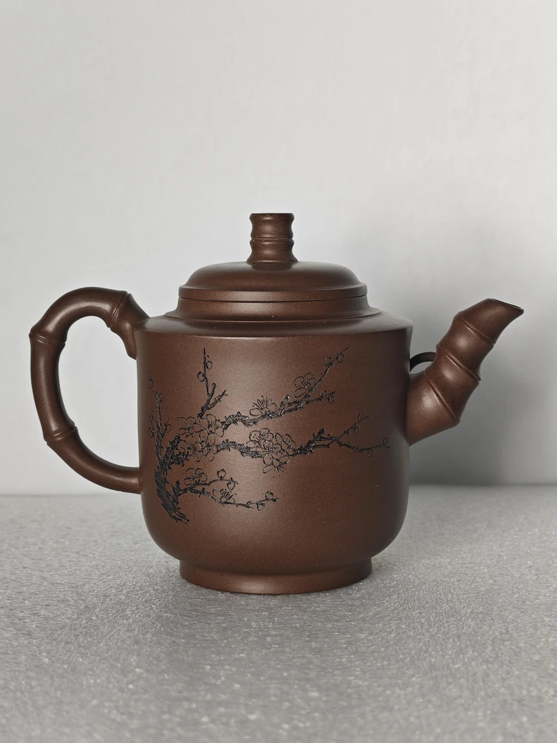 朱持平 碗竹壶 早期文某紫泥 370CC（84）