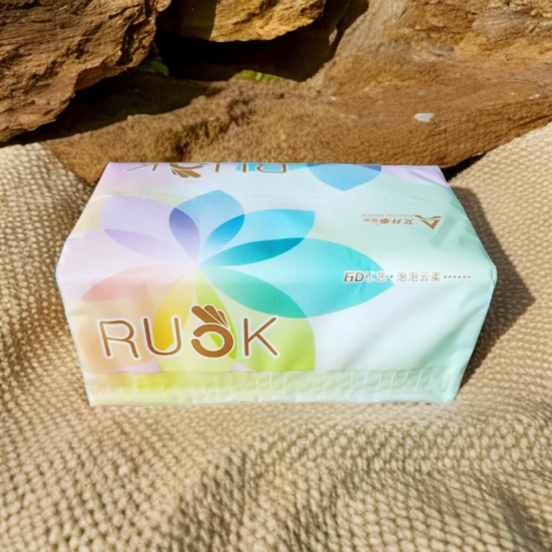 艾开泰新款6D泡泡云柔RUOK-多彩抽取式面纸一箱20包