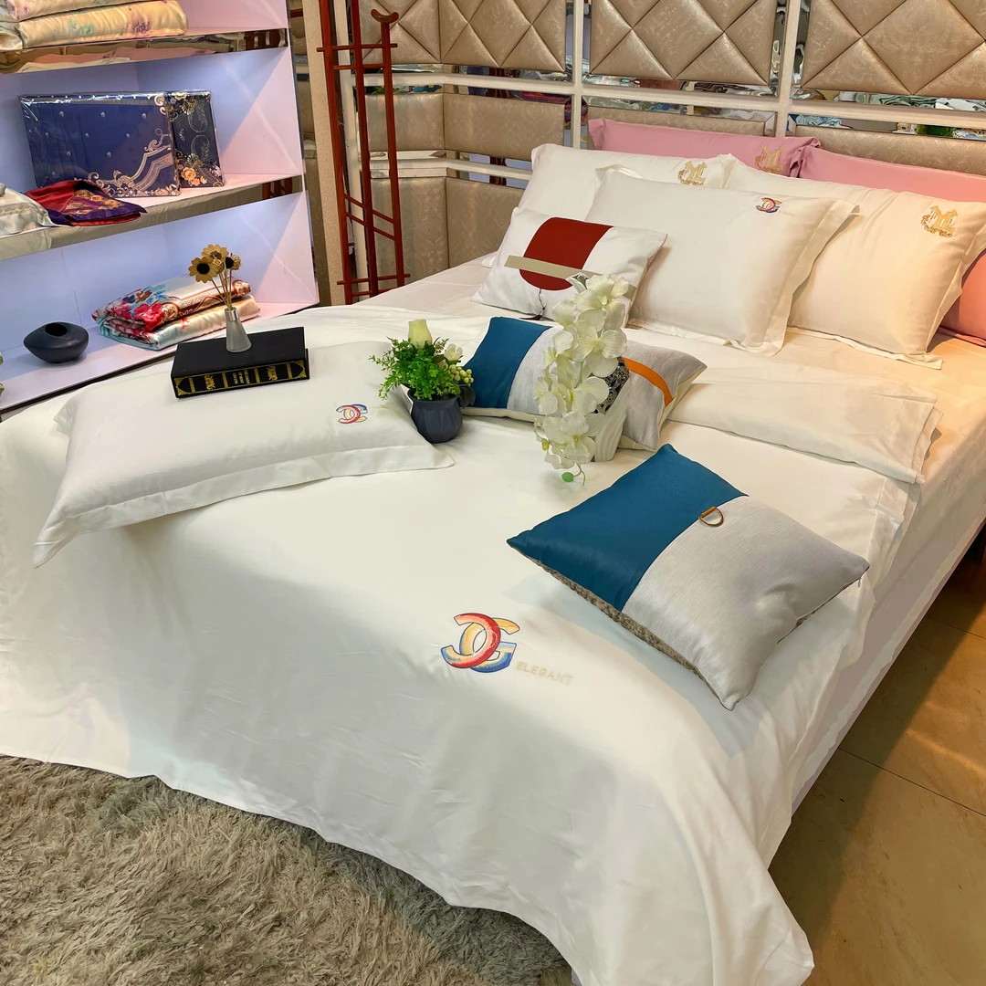 【悠恋】白色全棉系列 60双股长绒棉提花色织四件套 高货捡漏