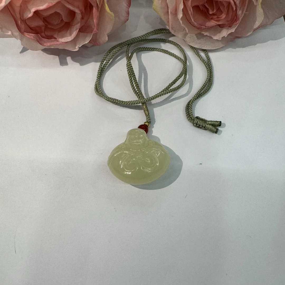 高定珠宝和田玉佛公项链HF299S078