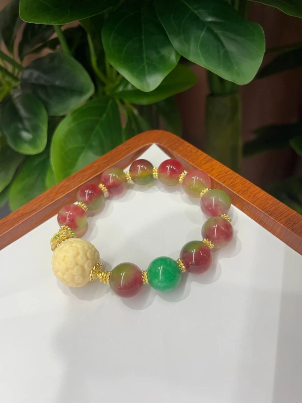 高定珠宝春彩翡翠手链YL147S098