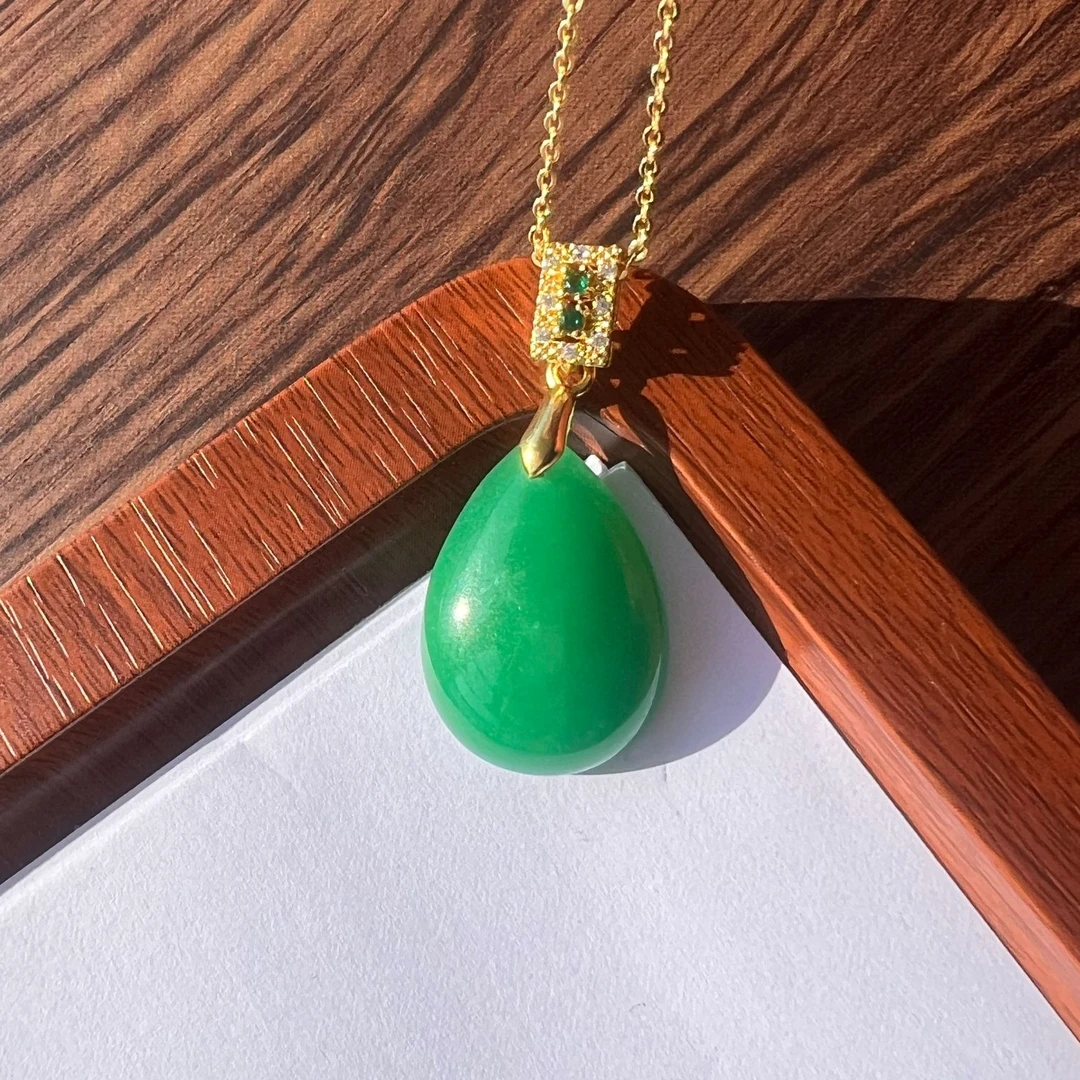 高定珠宝翡翠水滴吊坠RX247S258