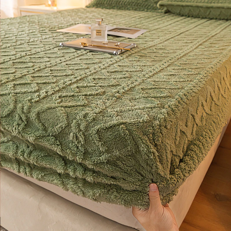 塔芙绒珊瑚绒床笠牛奶绒床笠款冬天加绒法兰绒冬季保护罩单件床单