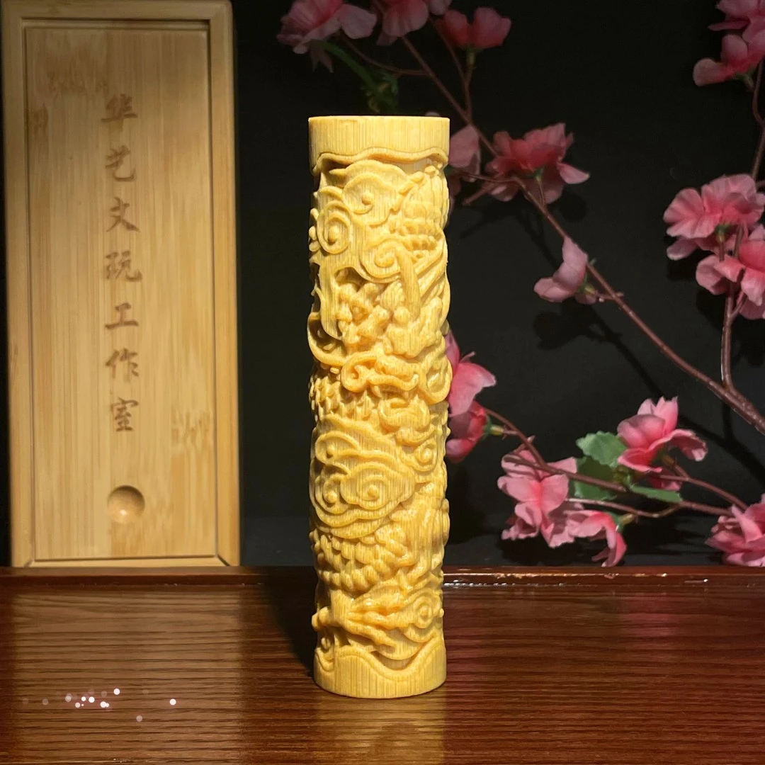 【慧如姐】大直径新款盘龙柱 实心竹雕刻 拍送玉化液+手套+刷子