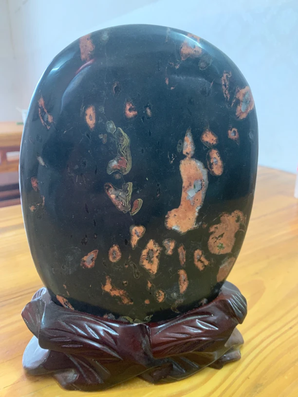 奇石摆件！荷花石抛光摆件，带底座包邮。