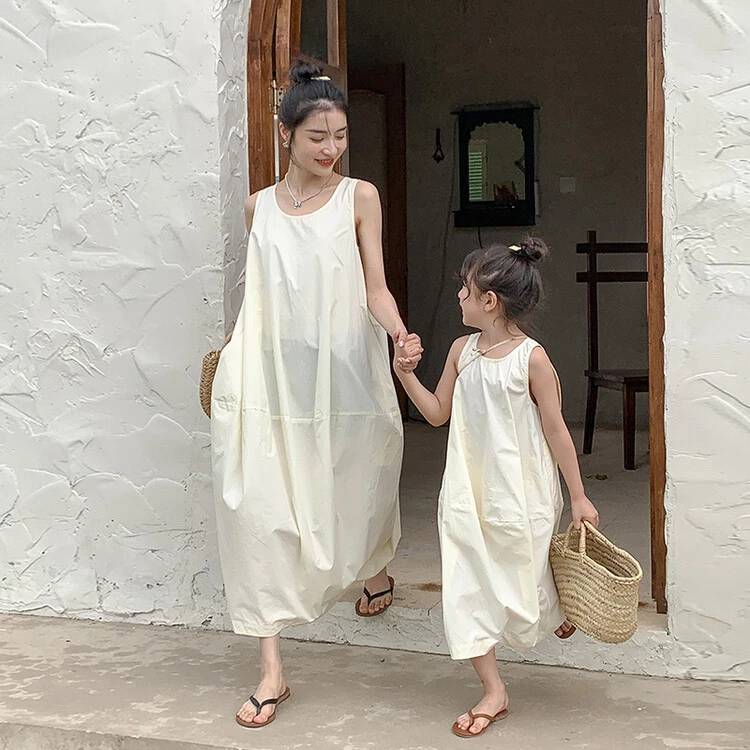 显瘦裙子亲子装夏季公主裙韩版洋气女童连衣裙ins背心裙花苞裙a